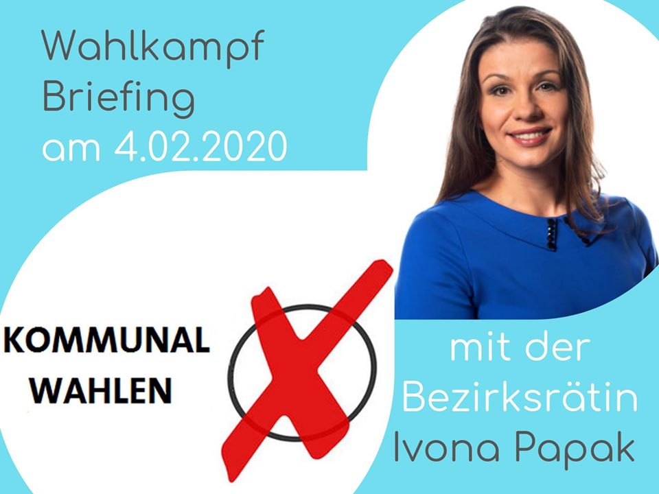 Bild zur Veranstaltung Wahlkampf Briefing mit der Bezirksrätin Ivona Papak